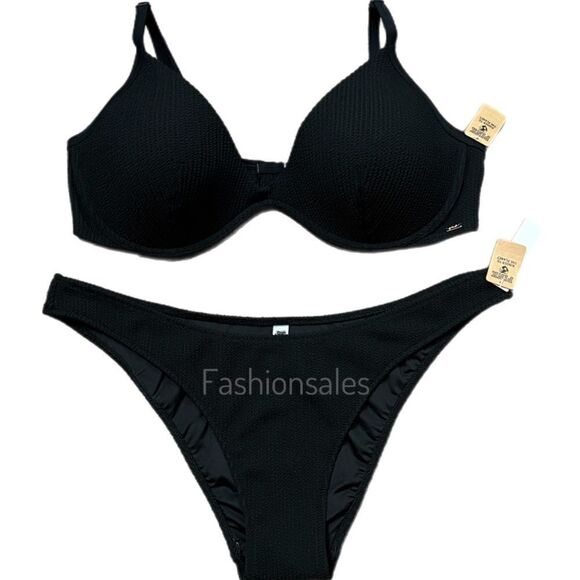 Victorias Secret Pink Swim Crinkle Push Up Padded Bikini Top Bottom Set XXL - Picture 4 of 4